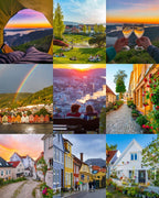 Summer in Bergen – pages from the guide with tours and photo spots.